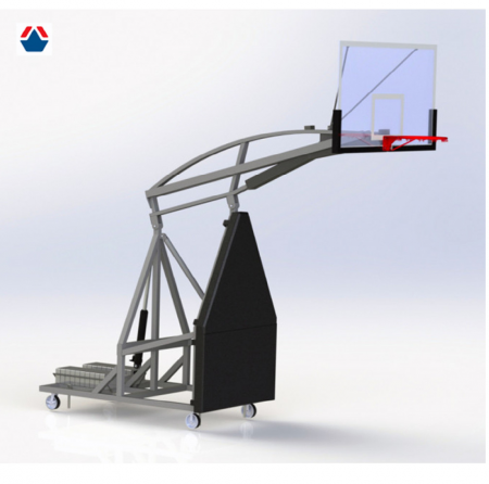 Стойка баскетбольная мобильная складная Олимпия вылет 1600
